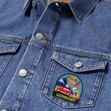 1 pièce Patch brodé vibrante avec motif de voiture, montagne et chope de bière - Applique thermocollante ou à coudre pour DIY sur vêtements, robes, chapeaux, jeans - Cadeau parfait pour les voyageurs et les passionnés d'artisanat