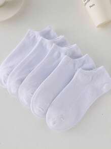 1/5/10/30 Pairs Men's Solid Color Simple Sports Style Ankle Socks