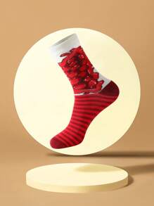 1 Par de Calcetines Únicos de Mujer con Diseño de Triángulos de Pizza, Calcetines Casuales Suaves y Transpirables, Diseño Creativo Adecuado para el Hogar, Salidas, Fiestas para Mejorar el Ambiente Festivo, Regalo Novedoso para Familiares y Amigos, Unisex para Todas las Estaciones
