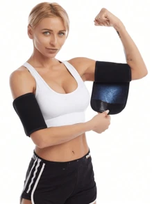 1 对女士桑拿汗蒸瘦臂塑身器，健身运动汗带臂套压缩袖，用于局部燃脂健身房配件 Coderas