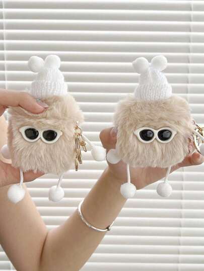 Plush Sunglasses Monster Design Protective Case Compatible With Apple Airpods 1/2/Pro, Wireless Earphone Soft Cover, Winter Version