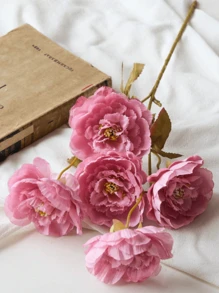 1/3/8 pièces Fleurs artificielles, lotus en soie à 5 têtes, fausse pivoine à tige longue, convient pour le mariage, la cérémonie, la décoration, l'aménagement floral DIY, la décoration intérieure du salon, de la chambre à coucher, de la salle à manger, pivoine artificielle réaliste pour le bureau, le jardin, la fête, la décoration de boutique, la décoration de fête, de vacances - sans contenant, en matière plastique, pour poser sur une table, bouquet de mariée vert intemporel, centre de table romantique, centre de table de table