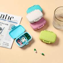 Portable Mini 3-Compartment Pill Organizer - Square Small Medicine Box, Travel Essential, Compact And Practical, Perfect For Storing Pills/Vitamins/Supplements/Capsules
