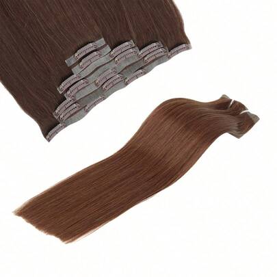 jessie's wig Extensiones de cabello humano natural de 7 piezas con 16 clips de Jessie, cabello virgen humano recto, doble trama, fácil de usar, para uso diario de mujeres