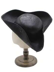 1pc Unisex Pirate Hat Leather Sailor Tricorne Hat, Caribbean Pirate Captain Hat For Party, Stage Performance, Costume, Cosplay