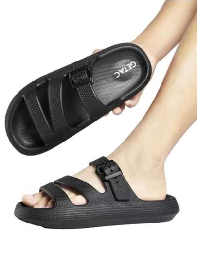 Getac CHANCLAS MUJER, SANDALIAS HOMBRE EVA con Plataforma Gruesa Suela Antiderrapante PANTUNFLAS Unisex, Broche ajustable Cómodas Secado rápido Casuales Baño Playa