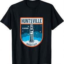 Huntsville Alabama Ket City Space Ship Spaceflight T-Shirt - Black - View 1