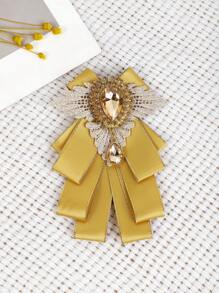 1pc Men's Fashionable Yellow Bowtie Neck Tie, Suitable For Evening Occasions - Yellow - View 1