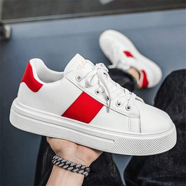Men's Shoes 2025 New Simple Thick Sole Board Shoes Male Niche Sports Leisure Men's Small White Shoes
