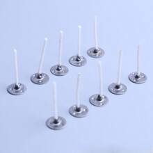 100 件全灯芯，用于 DIY 大豆蜡烛制作，包括蜡熔炉和底部支架