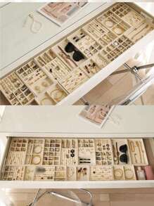 5 件/珠宝托盘套装珠宝托盘收纳盒，珠宝项链耳环戒指展示收纳盒，可堆叠珠宝架盒化妆品收纳盒，适用于耳环项链戒指手链吊坠珍珠情人节 - 彩色 - 查看 4