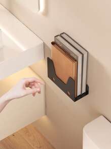1 件创意自粘式壁挂式卫生纸架，节省空间的浴室收纳架，用于整理和储存卷纸和书籍，家居装饰收纳架，多功能浴室架 - 彩色 - 查看 7