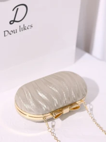 正式手拿包，奢华闪亮，别致，优雅的派对手拿包 - 非常适合婚礼、派对、庆典和正式活动 - 金色 - 查看 3