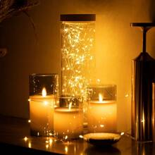 3 Pcs Fairy Lights Battery Operated String Lights - 6.56ft 20 LED Mini String Lights Wire Firefly Lights For Vases Mason Jars DIY Crafts Plants Table Centerpieces Wedding(Cool White/Warm White) - White - View 11