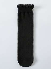 1-2 双春夏季蕾丝边柔软透气儿童及膝袜，适合搭配 JK 裙 - 彩色 - 查看 28