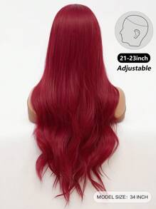 clouder Burgundy Long Hair Wavy Synthetic Wig Women Fashion Red Wig Natural Look Lightweight Breathable Center Parted Bangs Natural Look Heat Resistant Wig Braided Fiber Daily Party Use Elegant Fashion Wig Costume Wig Cosplay 34 Inch