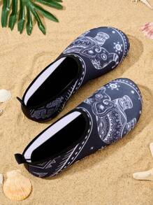 女士轻便防滑涉水鞋，软底，防水沙滩鞋，适合 2025 年夏季 - 黑與白 - 查看 6