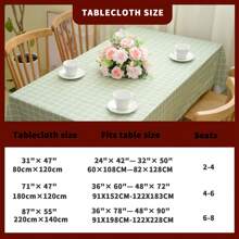 eluckya Rectangular Checkered Tablecloth, Stain-Resistant And Wrinkle-Resistant Washable Polyester PVC Tablecloth, Suitable For Table Decoration, Kitchen Decoration, Wedding Party, Autumn Picnic, Halloween Decoration, Christmas Decoration, Restaurant Tablecloth - 淡雅小格(淺綠) - 查看 6