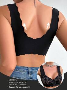 Women's Soft & Comfortable Front Closure Wire-Free Bras - Black - View 2