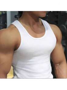 Regata Masculina Estilo Americano Canelada Slim Fit – Conforto e Estilo - Branco - Visão 2