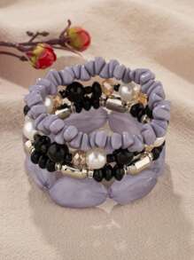 4 件波西米亚风格串珠手链，适合女士日常佩戴 - 波希米亞 - 查看 3