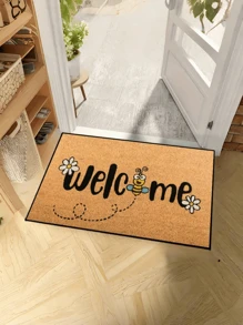1pc Lightweight Polyester Fiber Doormat, Style, Stain & Wear Resistant Carpet For Living Room, Kitchen, Dining Room, Hallway Entryway, Home Decor Carpet, Holiday Decoration Carpet [Warm Tip: 3D Printing Effect, Not Uneven Coconut Coir, Lightweight Polyester Fiber Material]