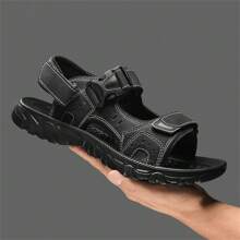New Men's Lightweight Comfortable Sandals, Outdoor Walking Travel Casual Beach Shoes, Fashion Sports Sandals, Students Outdoor Slippers - Black - View 2