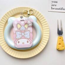 Sanrio Soporte para tarjetas Sanrio Hello Kitty, soporte para tarjetas de personajes de anime lindos, soporte para tarjetas de transporte con diseño de My Melody con borde curvo creativo, soporte para tarjetas de Cinnamoroll, soporte para tarjetas removible con llavero de Kuromi, soporte para tarjetas multifuncional y resistente al agua de Kuromi, accesorio de mochila con colgante de Pochacco