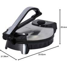 Brentwood Máquina de tortillas eléctrica antiadherente, 10 pulgadas, acero inoxidable cepillado/negro - 1 - Ver 10