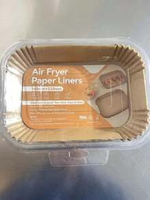 NetHong 100PCS Air Fryer Liners Disposable Paper Non Stick Parchment Rectangle Baking UK - Square - View 3