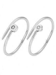 1 件不锈钢幸运四叶草装饰女士手镯，适合日常佩戴