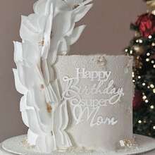 1pc/3pcs/5pcs Gold Acrylic Happy Birthday Super Mother Cake Topper For Goddess's Day Birthday Party Cake Decoration Plugin - Multicolor - View 3
