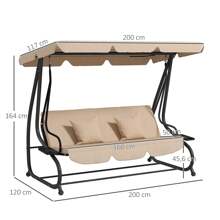 Outsunny Patio Lounge Chair & Swing Chair - 咖啡棕 - 查看 5