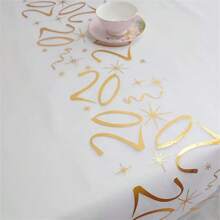 1pc Foil Metallic Number Table Runner, Birthday Gift, Anniversary, Party Supplies, Family Gathering, Holiday Table Runner For Special Occasion Decoration