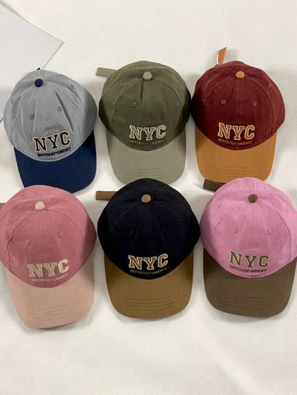 قبعة بيسبول أمريكية مطرزة بحرف واحد ، مناسبة للخروج والسفر والإطلالات اليومية