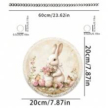 1 Piękny Biały Królik Trzymający Kwiaty Otoczony Pisankami, 2D Akrylowa Dekoracyjna Wisiorka Z Elementami Wielkanocnymi, Modna I Elegancka, Jest Drzwiami I Ścianą Wisząca, Okna I Ogrodowe Dekoracje Zewnętrzne, Dekoracje Na Codzienne Spotkania Świąteczne, Najlepszy Prezent Dla Rodziny I Przyjaciół