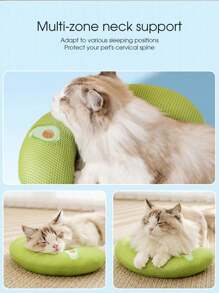 1 四季通用枕头，用于安抚狗和猫，柔软蓬松的狗床枕头，U 型缓解焦虑狗颈枕，宠物安抚玩具，用于缓解关节疼痛和改善睡眠质量，绣花 U 型猫枕，可作为狗枕睡觉