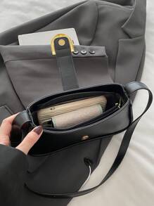 女士轻便奢华纯色简约单肩包，用途广泛 - 彩色 - 查看 6