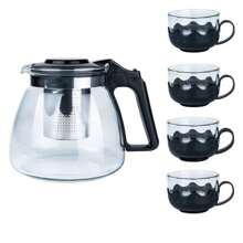 1pc Glass Teapot Set, Large Capacity Teapot With Filter, Heat Resistant Household Tea Maker, Tea Kettle, For Outdoor, Camping