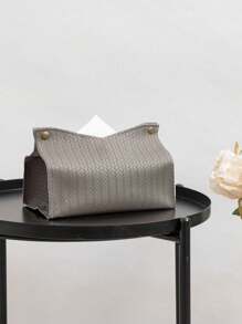 1 buc/2 buc/5 buc/10 buc Cutie pentru prosoape de hârtie cu model în relief, țesute cu spic de grâu alb, din piele PU, în formă de V, impermeabilă, pentru birou, geantă verticală de depozitare pentru prosoape de hârtie, potrivită pentru birou, restaurant, bar, sufragerie, dormitor, toaletă, baie, mașină, grădină, terasă, decorațiuni pentru petreceri de sărbători