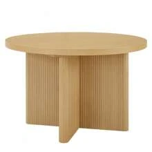 Better Homes & Gardens Lillian Fluted Round Expandable Dining Table, Walnut Finish - White - View 4