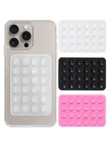 1 个硅胶吸盘手机壳支架，强力抓握支架，适合自拍和视频，免提粘性手机手柄，兼容 iPhone 和 Android 设备