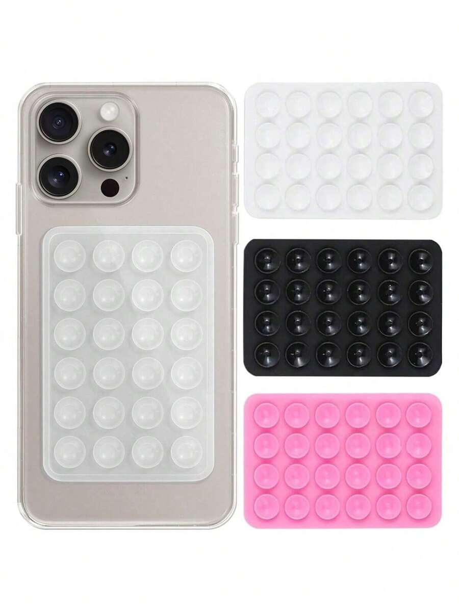 1 个硅胶吸盘手机壳支架，强力抓握支架，适合自拍和视频，免提粘性手机手柄，兼容 iPhone 和 Android 设备