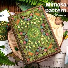 1pc,2pcs, 256Pages,Butterfly Flower Vintage Colored Pages Hardcover,Golden-Plated Laser Foil Stamped Diary,Bookmarked With Vintage Handbook,Suitable For Portable Notebook, Perfect Gift