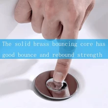 NetHong Bathroom Pop Up Basin Waste Chrome Sink Easy Push Button Click Clack Plug Kit UK - Gold - View 5