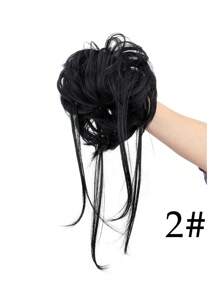 Synthetic Heat Resistance Fiber Elastic Straight Hair Messy Bun Hairpieces Scrunchie Black Blonde Brown Natural Fake Hair Chignon Band Updo Donut For Women Girls Daily Holiday Use - Multicolor - View 13