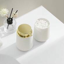 Set Aksesori Meja Kamar Mandi Warna Putih Emas Matte 2 Buah - Dispenser Sabun dan Tempat Sikat Gigi, Cocok untuk Meja Kamar Mandi - platinum - View 5