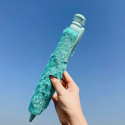 1pc Jumbo Fluffy Roller Ball Pen 1.0mm Ballpoint Black Color Ink For Writing Office School , Back To School Gifts