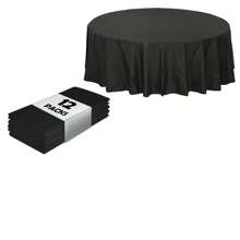 12pcs Round Plastic Tablecloths, Premium Plastic Disposable Tablecloths, Suitable For Easter Holiday Use