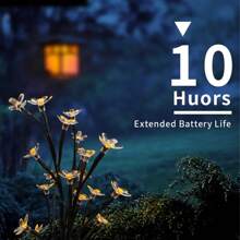 1pc Solar Double-Layer Lotus Cherry Blossom Branch Light, Solar LED Ground Plug-In Solar Lawn Light, Outdoor Waterproof Courtyard Light, Suitable For Outdoor Fences, Courtyards, Terraces, And Tree Decoration Scene Atmosphere Layout, Outdoor Garden Lighting For Pathway, Yard, Patio